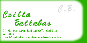 csilla ballabas business card